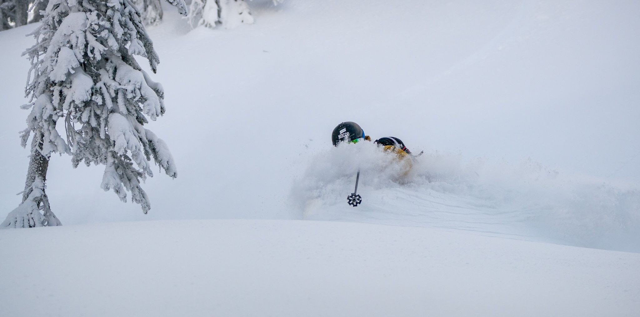 Deep powder at Stellar Heliskiing.