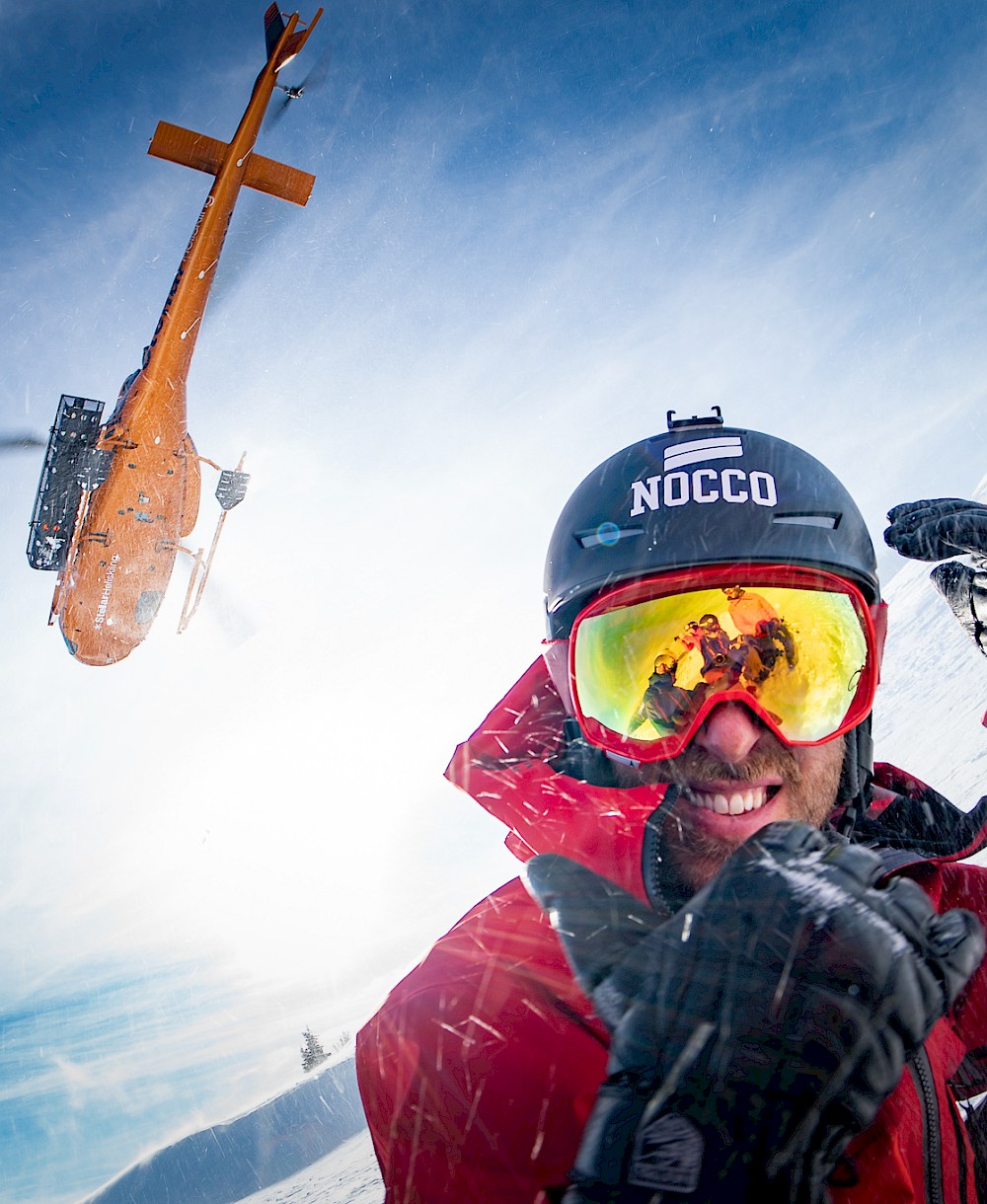 Heli drop at Stellar Heliskiing, BC.